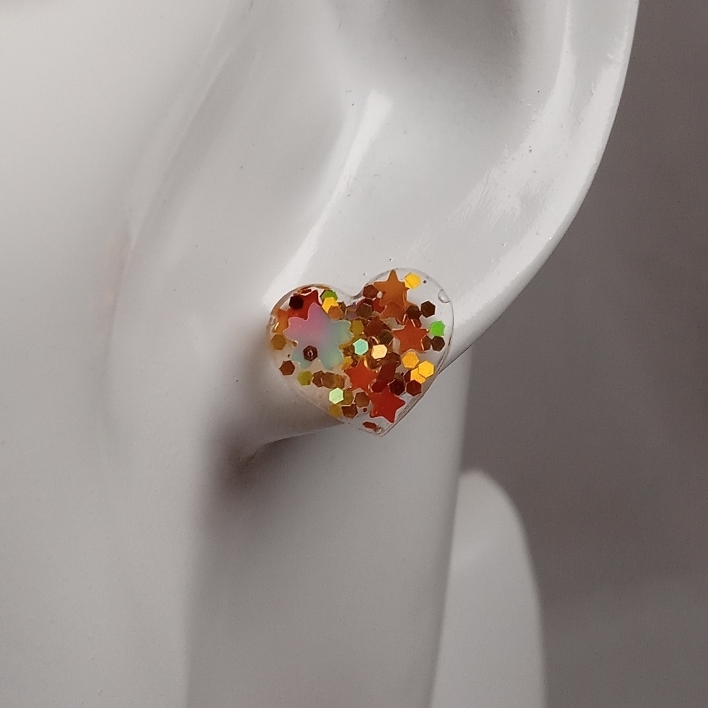 5/$25 Hand Crafted Orange and Gold Cluster Earrings